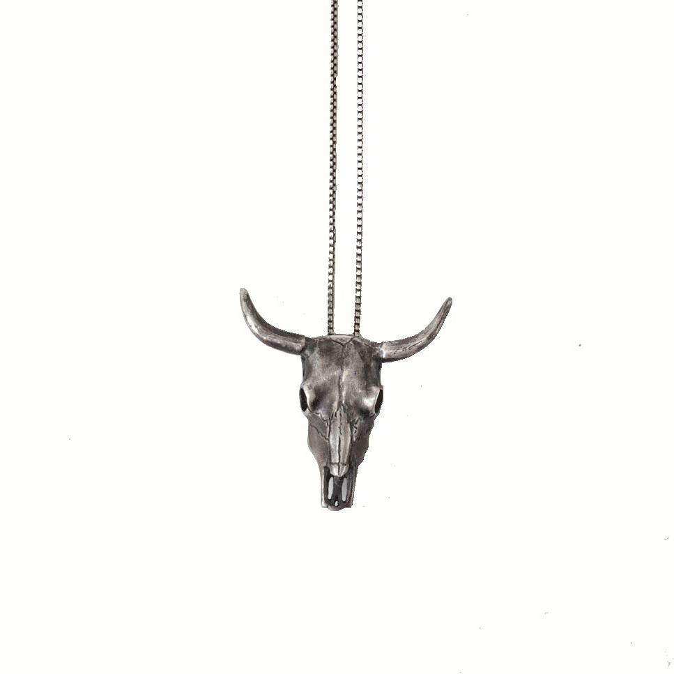 Bull Skull-Necklace-Peaks & Prairies Jewellery