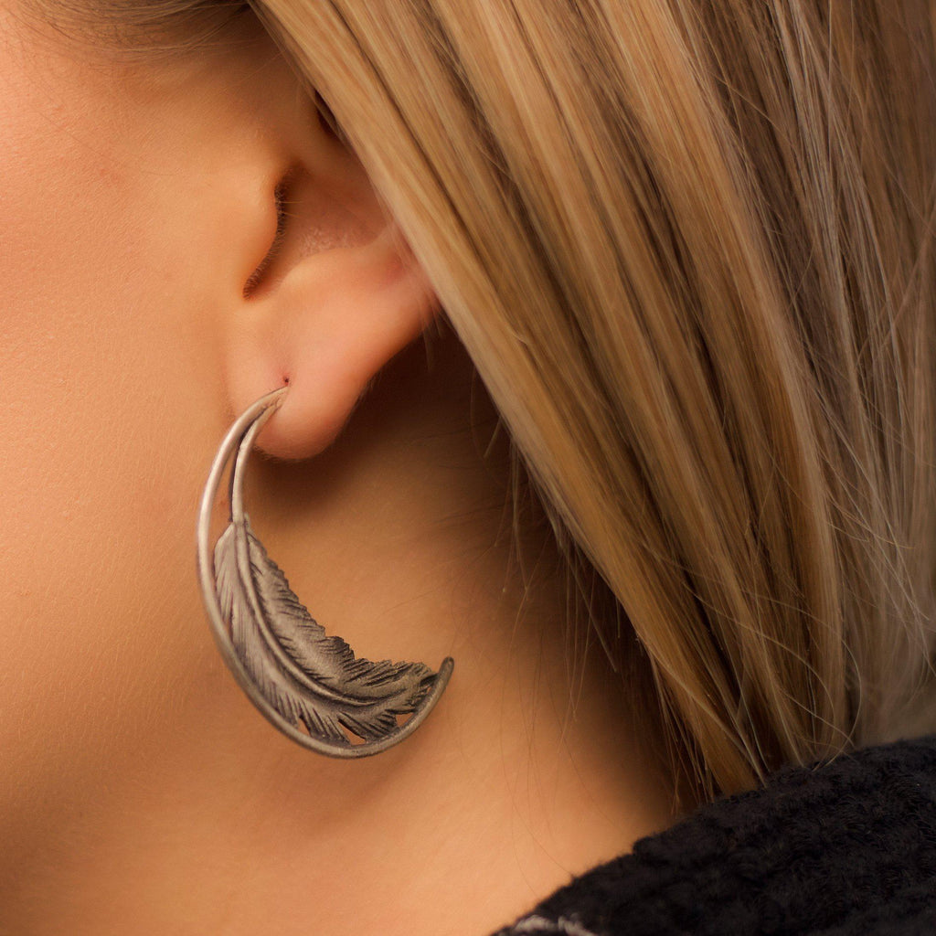 Feather Crescent-Earring-Peaks & Prairies Jewellery