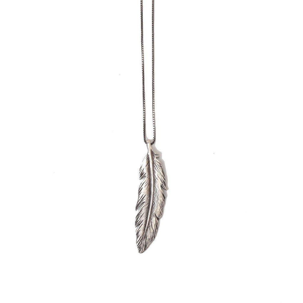 Silver Feather-Necklace-Peaks & Prairies Jewellery