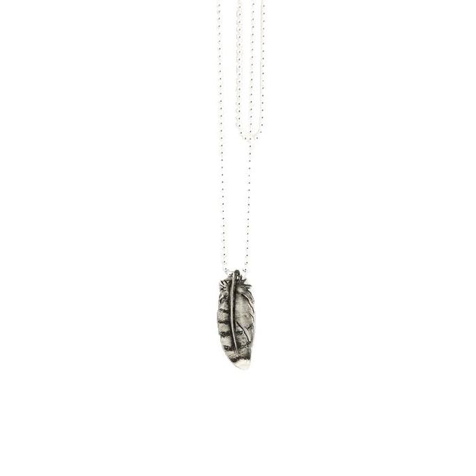 Silver Tip Feather-Necklace-Peaks & Prairies Jewellery