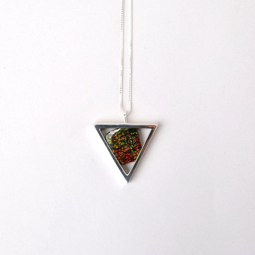 Triangle Ammolite-Necklace-Peaks & Prairies Jewellery
